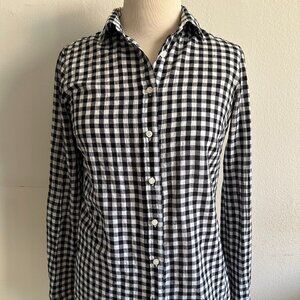 J Crew women's cotton black and white Gingham shirts size XS